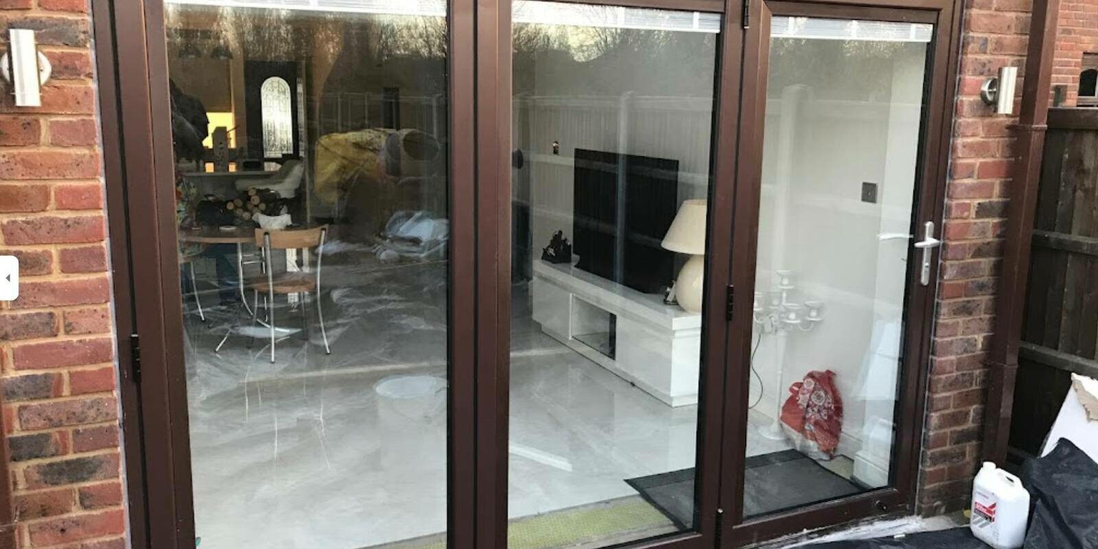 Brown aluminium bifolds