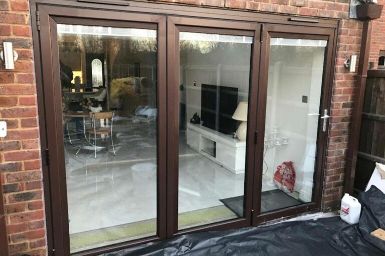Brown aluminium bifolds